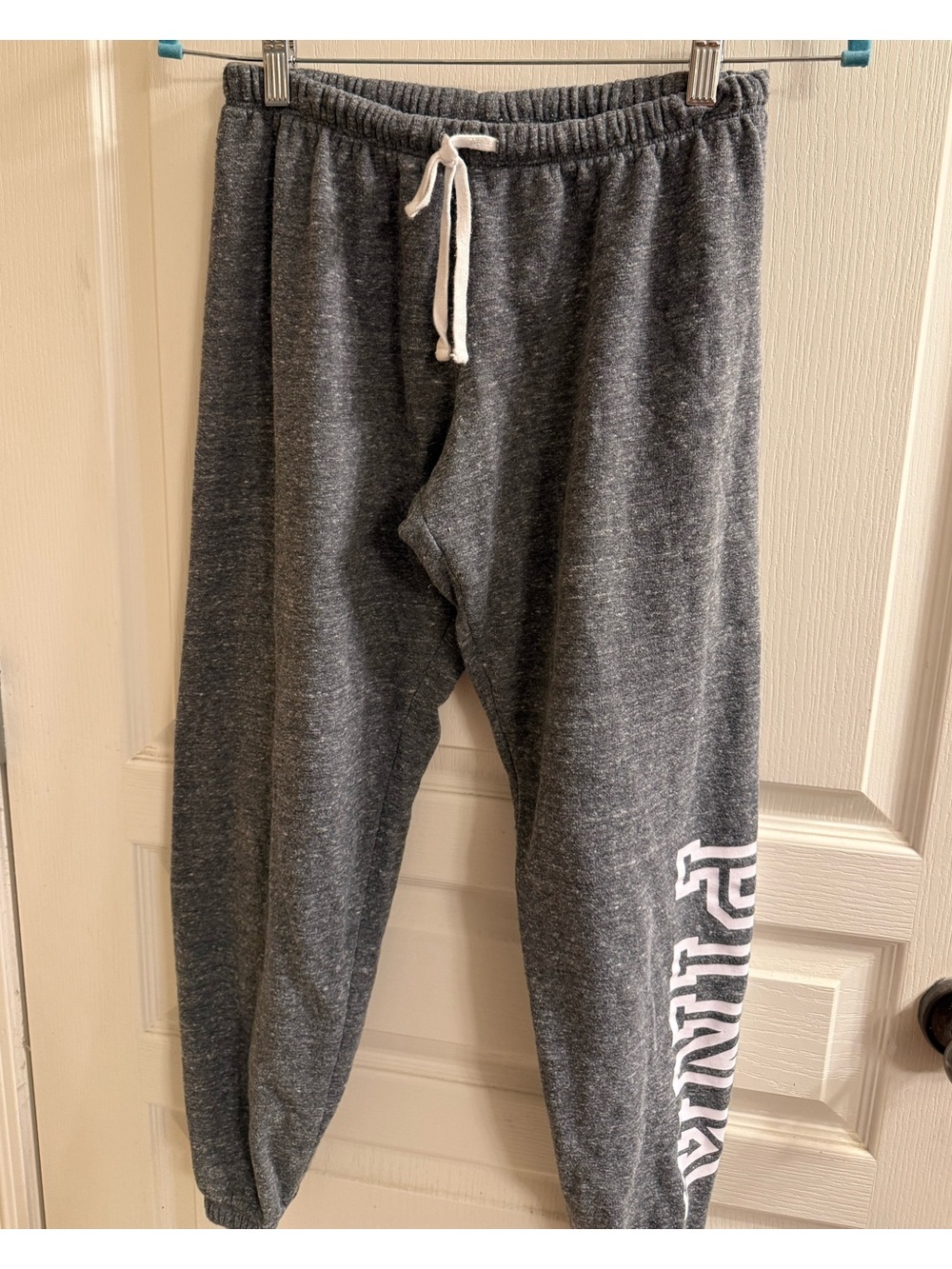 PINK Gray Marled Joggers with Side Logo